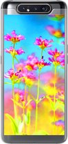 Geschikt voor Samsung Galaxy A80 hoesje - Bloemen - Kunst - Psychedelisch - Siliconen Telefoonhoesje