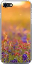 Geschikt voor iPhone SE 2020 hoesje - Bloemen - Goud - Zon - Siliconen Telefoonhoesje