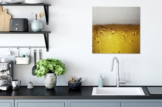 Tableau sur toile Verre de bière débordant de condensation - 50x50 cm - Décoration murale