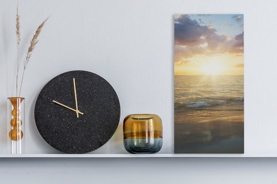 Tableau sur toile Coucher de soleil - Nuages ​​- Plage - 20x40 cm - Décoration murale