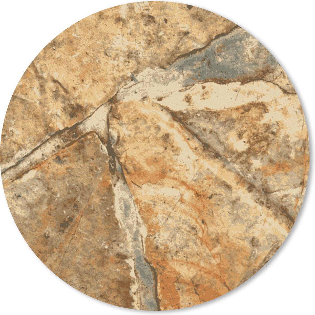 Muismat rond 30x30 cm - Mousepad Oude stenen structuur - Ronde muismatten