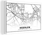 Canvas Schilderij Stadskaart - Heerlen - Nederland - 120x80 cm - Wanddecoratie