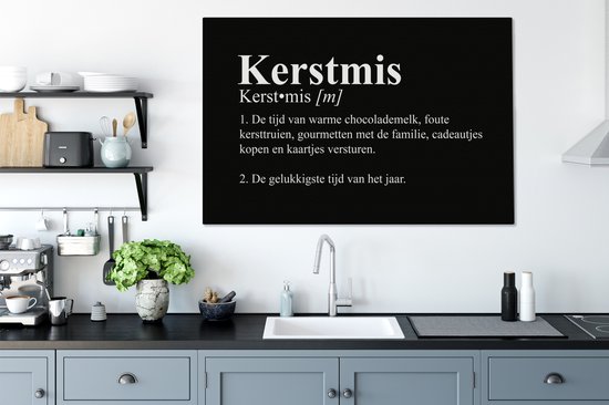 Canvas Schilderij Kerst - Kerstmis definitie - Quotes - Woordenboek - Spreuken - 120x80 cm - Wanddecoratie