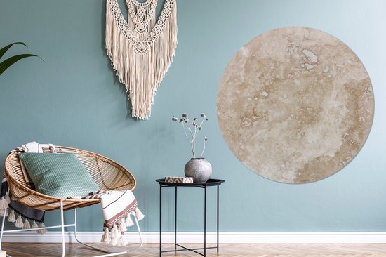 WallCircle - Wall Circle - Wall Circle Indoor - Marbre beige et blanc - 150x150 cm - Décoration murale - Peintures Ronds