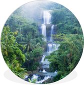 WallCircle - Wandcirkel ⌀ 140 - Watervallen in Indonesië - Ronde schilderijen woonkamer - Wandbord rond - Muurdecoratie cirkel - Kamer decoratie binnen - Wanddecoratie muurcirkel - Woonaccessoires