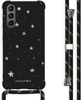 iMoshion Design hoesje met koord voor Samsung Galaxy S21 Plus - Sterren - Zwart / Goud