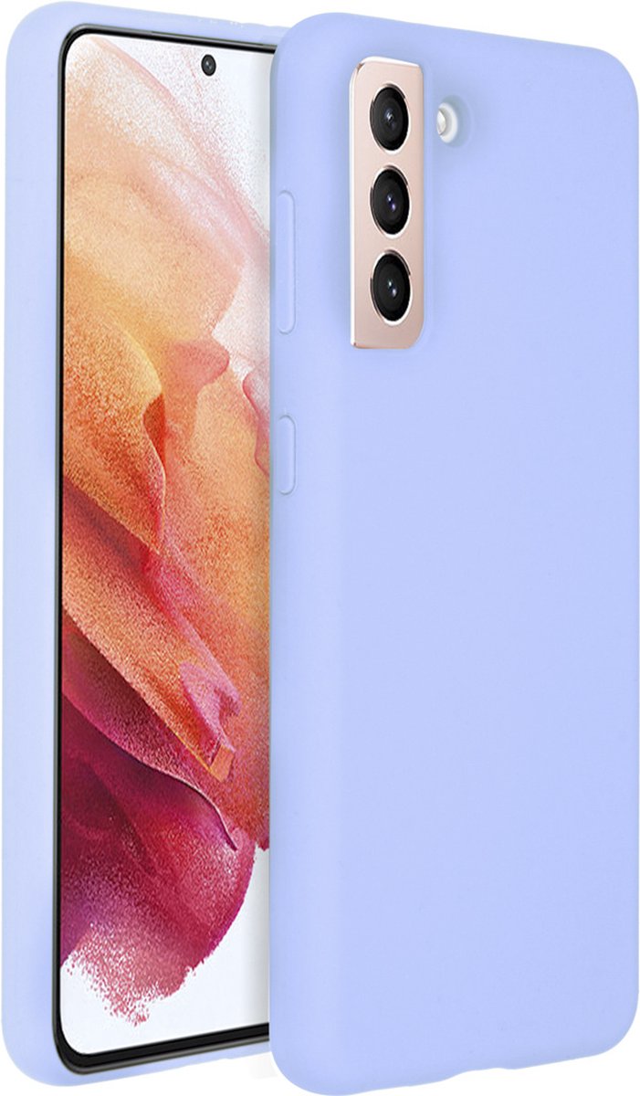Accezz Hoesje Geschikt voor Samsung Galaxy S21 Hoesje Siliconen - Accezz Liquid Silicone Backcover - Paars