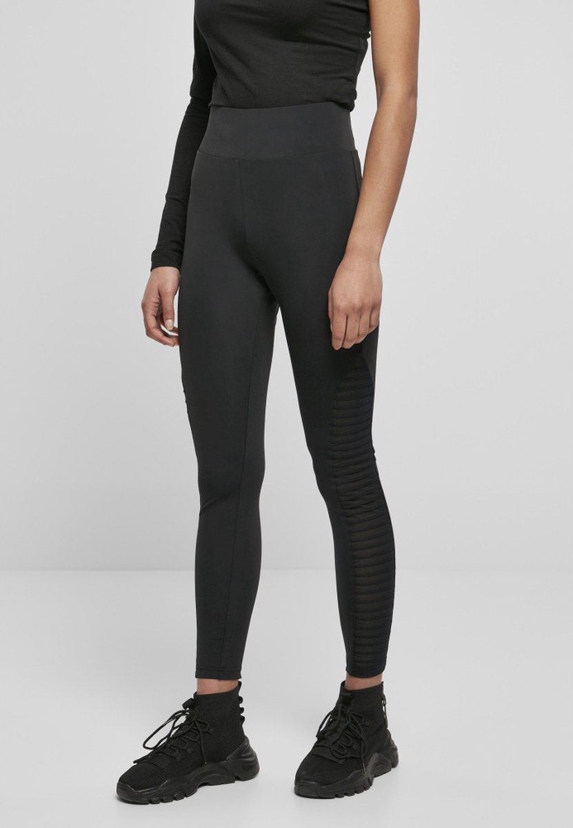 Urban Classics Highwaist Biker Tech Sportlegging Zwart