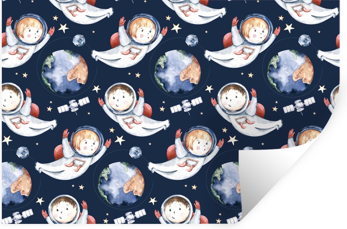 Muurstickers - Sticker Folie - Patronen - Kinderen - Planeten - Jongens - Kids - Meisjes - Kinderen - 60x40 cm - Plakfolie - Muurstickers Kinderkamer - Zelfklevend Behang - Zelfklevend behangpapier - Stickerfolie