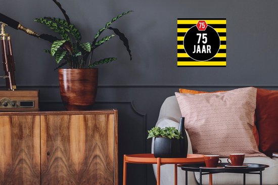 Stickers muraux - Film autocollant - Anniversaire - Décoration - 75 ans - 30x30 cm - Film adhésif - Stickers muraux muraux Chambre d'enfant - Papier peint autocollant - Papier peint autocollant - Film autocollant