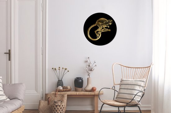 Wall Circle - Wall Circle - Vintage - Singe - Goud - Aluminium - ⌀ 30 cm - Intérieur et Extérieur
