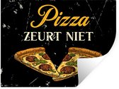 Stickers muraux - Pizza - Vintage - Citations - 40x30 cm - Feuille adhésive - Cadeau pour femme - Cadeau pour homme
