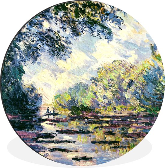 WallCircle - Wandcirkel - Muurcirkel - Seine bij Giverny - Claude Monet - Aluminium - Dibond - ⌀ 60 cm - Binnen en Buiten