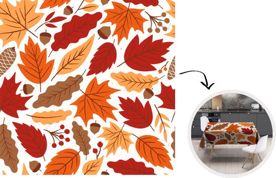 Tafelkleed - Tafellaken - 150x150 - Natuur - Herfst - Patroon - Binnen en  Buiten | bol
