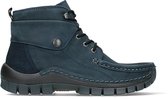 Wolky Hoge veterschoenen Jump blauw nubuck