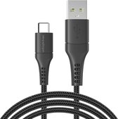 iMoshion Kabel - USB C naar USB A Kabel - 3 meter - Snellader & Datasynchronisatie - Oplaadkabel - Stevig gevlochten materiaal - Zwart