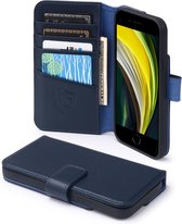 iPhone SE (2020/2022) / iPhone 7 / iPhone 8 Hoesje - Luxe MobyDefend Wallet Bookcase - Blauw - GSM Hoesje - Telefoonhoesje Geschikt Voor: Apple iPhone SE (2020/2022) / iPhone 8 / i