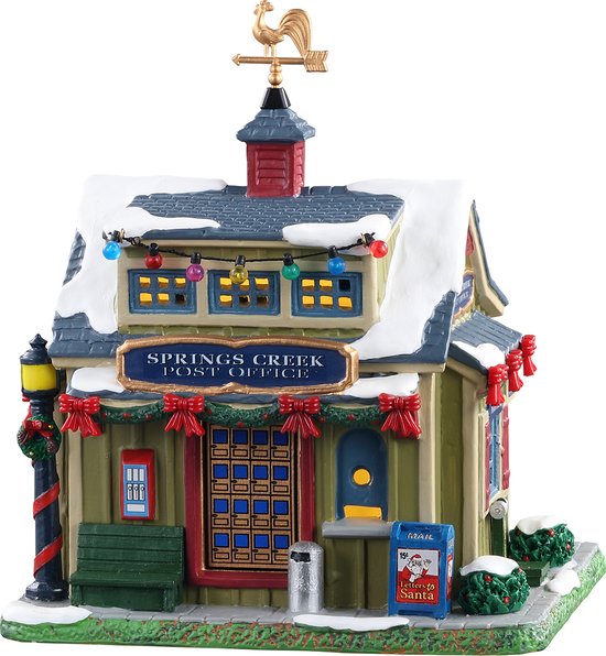 Lemax - 'Springs Creek Post Office' - Verlicht gebouw - Exclusief adapter (werkt ook op batterijen)