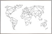 JUNIQE - Poster met kunststof lijst Geometrische wereld - wit -30x45