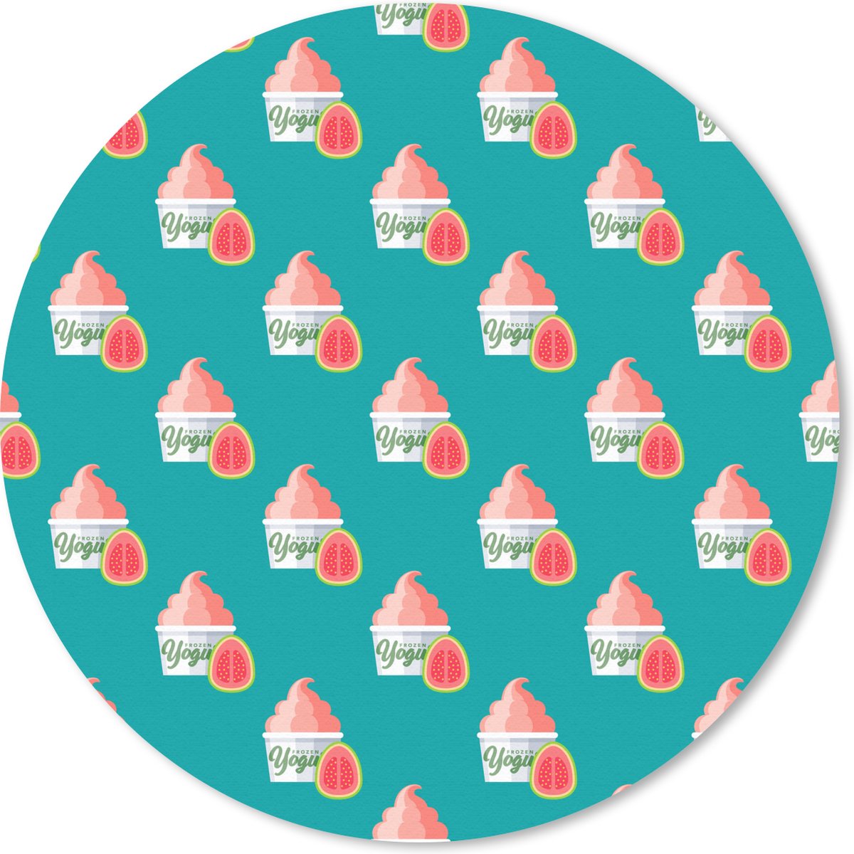 Muismat rond 20x20 cm - Mousepad Zomer - IJs - Blauw - Ronde muismatten