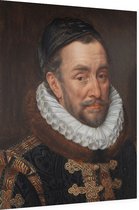 Portret van Willem I, prins van Oranje, Adriaen Thomasz. Key - Foto op Dibond - 30 x 40 cm