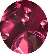 Close-Up van rode Edelstenen - Foto op Dibond - ⌀ 80 cm