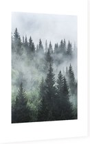 Wandcirkel Misty Forest | Kunststof 40 cm | Botanische wanddecoratie | Ronde schilderijen | Muurcirkel bos in de mist op Forex