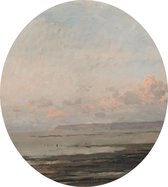 Strand bij eb, Charles-François Daubigny - Foto op Dibond - ⌀ 30 cm