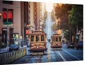 Historische treintjes op California Street in San Francisco - Foto op Dibond - 60 x 40 cm