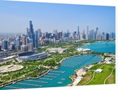 Lake Michigan en skyline van Chicago in Illinois - Foto op Dibond - 60 x 40 cm