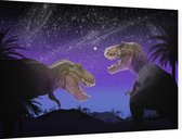 Dinosaurus T-Rex tropisch nachtkoppel - Foto op Dibond - 90 x 60 cm