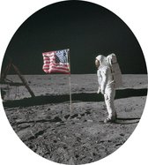 Armstrong photographs Buzz Aldrin (maanlanding) - Foto op Dibond - ⌀ 60 cm