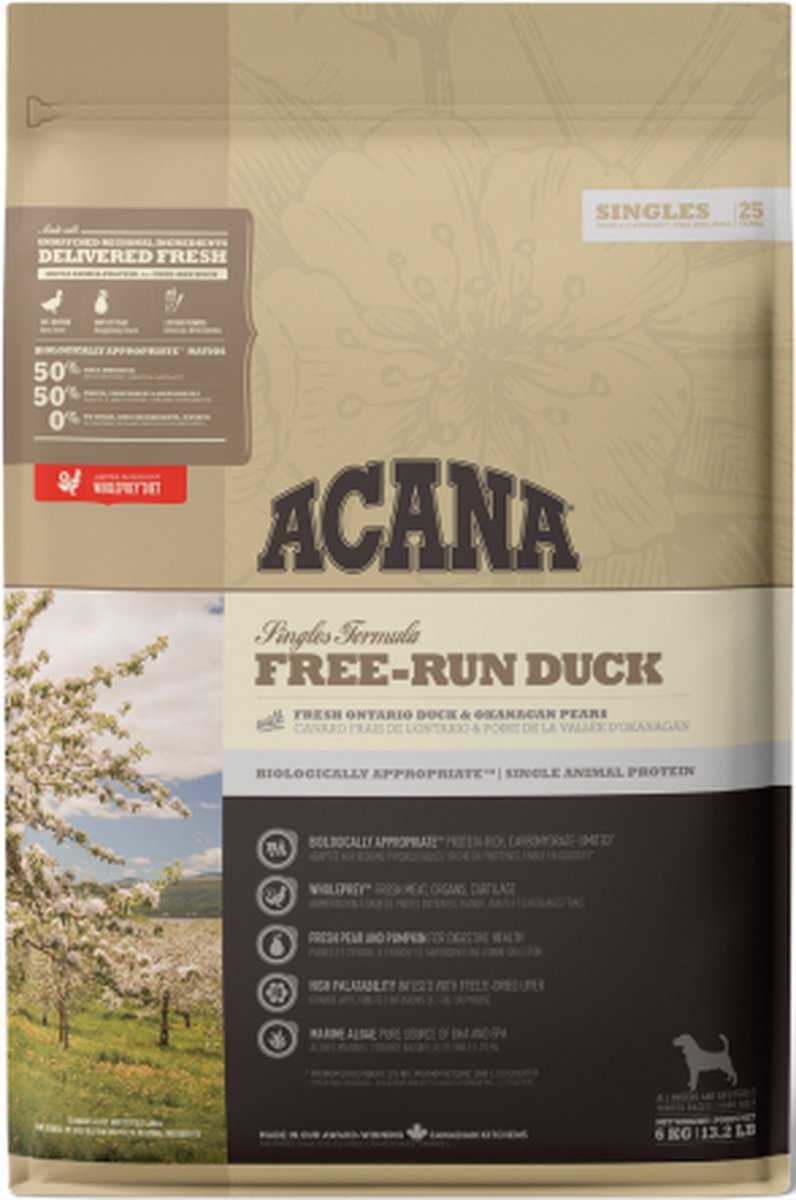 Acana Free-Run Duck Hondenvoer - Met eend & aardpeer - 11.4
