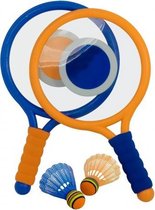 badmintonset 40 cm blauw/oranje 4-delig