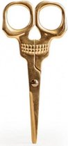 schaar doodshoofd 12 x 5,5 cm RVS goud