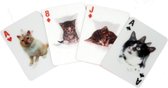 speelkaarten 3D Cats 9 x 6 cm karton rood 54-delig