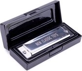 mondharmonica C 105 x 28 mm staal 10 gaten zilver