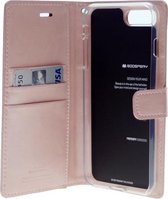 Telefoonhoesje geschikt voor Apple iPhone 13 Mini - Blue Moon Diary Wallet Case -Rose Goud