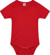 Basic rompertje rood voor babys - katoen - 240 grams - basic rode baby rompers / kleding 92 (18-24 maanden)
