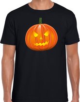 Halloween - Pompoen halloween verkleed t-shirt zwart voor heren - horror shirt / kleding / kostuum M