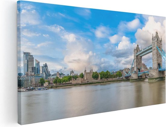 Artaza Canvas Schilderij Tower Bridge in Londen - 40x20 - Klein - Foto Op Canvas - Canvas Print