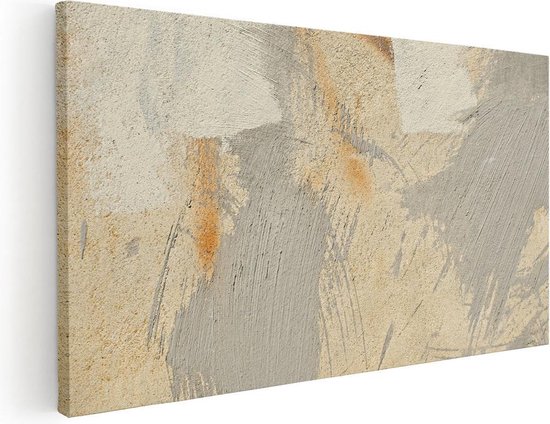 Artaza Canvas Schilderij Abstracte Kunst van een Cementen Muur - 40x20 - Klein - Foto Op Canvas - Canvas Print