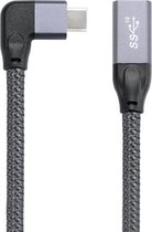 100 W USB-C / Type-C Elleboog Mannelijk naar USB-C / Type-C Vrouwelijk Volledig functionele dataverlengkabel, kabellengte: 1 m