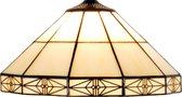 LumiLamp Lampenkap Tiffany Ø 32*16 cm Beige Glas in lood Driehoek Art Deco Glazen Lampenkap