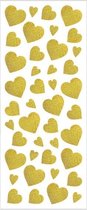glitterstickers hartjes goud 10 x 24 cm 84-delig