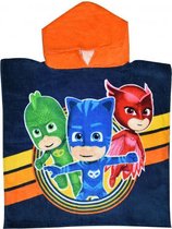 badponcho PJ Masks junior 100 cm katoen blauw/oranje