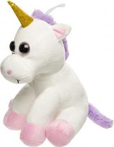 knuffel zittende eenhoorn 25 cm wit