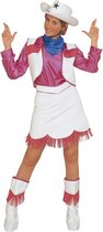 Widmann - Cowboy & Cowgirl Kostuum - Saloon Cow Girl Kostuum Vrouw - Roze, Wit / Beige - Medium - Carnavalskleding - Verkleedkleding