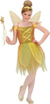 Widmann - Elfen Feeen & Fantasy Kostuum - Pixie Gouden Woud Prinses Spell Kostuum Meisje - Groen, Goud - Maat 140 - Carnavalskleding - Verkleedkleding