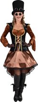 Magic By Freddy's - Steampunk Kostuum - Steampunk Piraat Kapitein Karin - Vrouw - Bruin - XXL - Carnavalskleding - Verkleedkleding